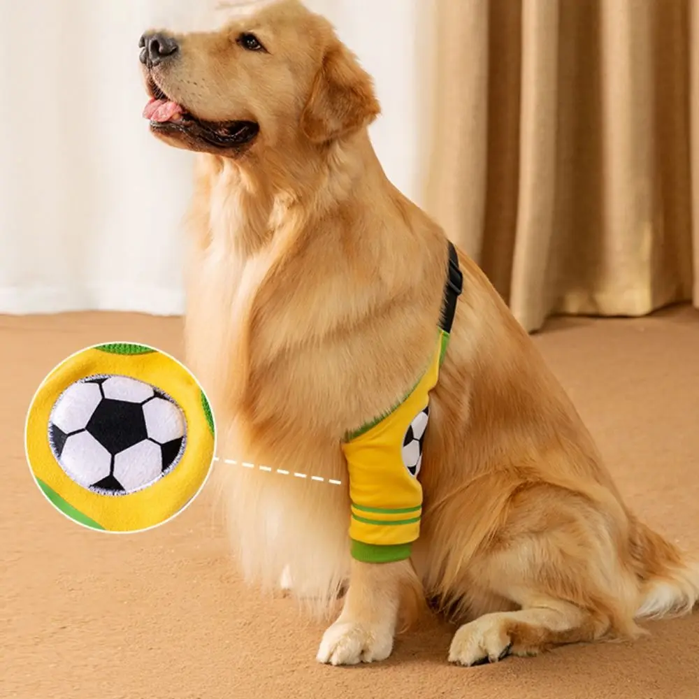 Cartoon Pet Recovery Sleeve Football/Star Pattern Comfortable Dog Elbow Brace Soft Adjustable Dog Front Legs Sleeve