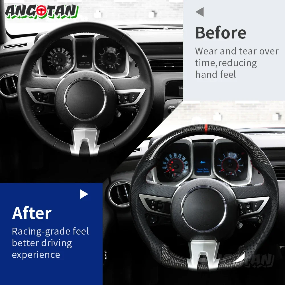 

Carbon Fiber Steering Wheel For Chevrolet Camaro 2007-2011 LED Steering Wheel Perforated Leather Racing Wheel