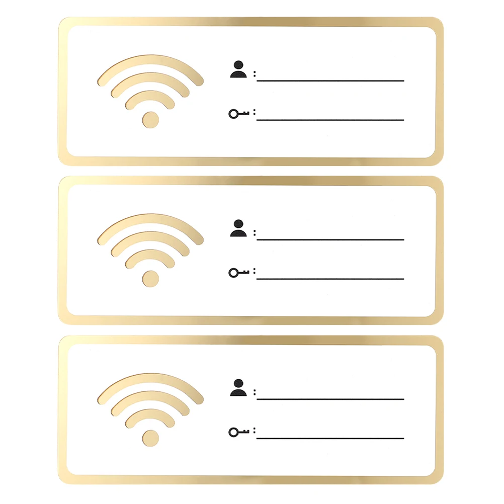 

3 Pcs WiFi Password Prompt Sign Acrylic Card Wall Mountable Network Coverage Reminder Hotel Wireless Connectivity Decor