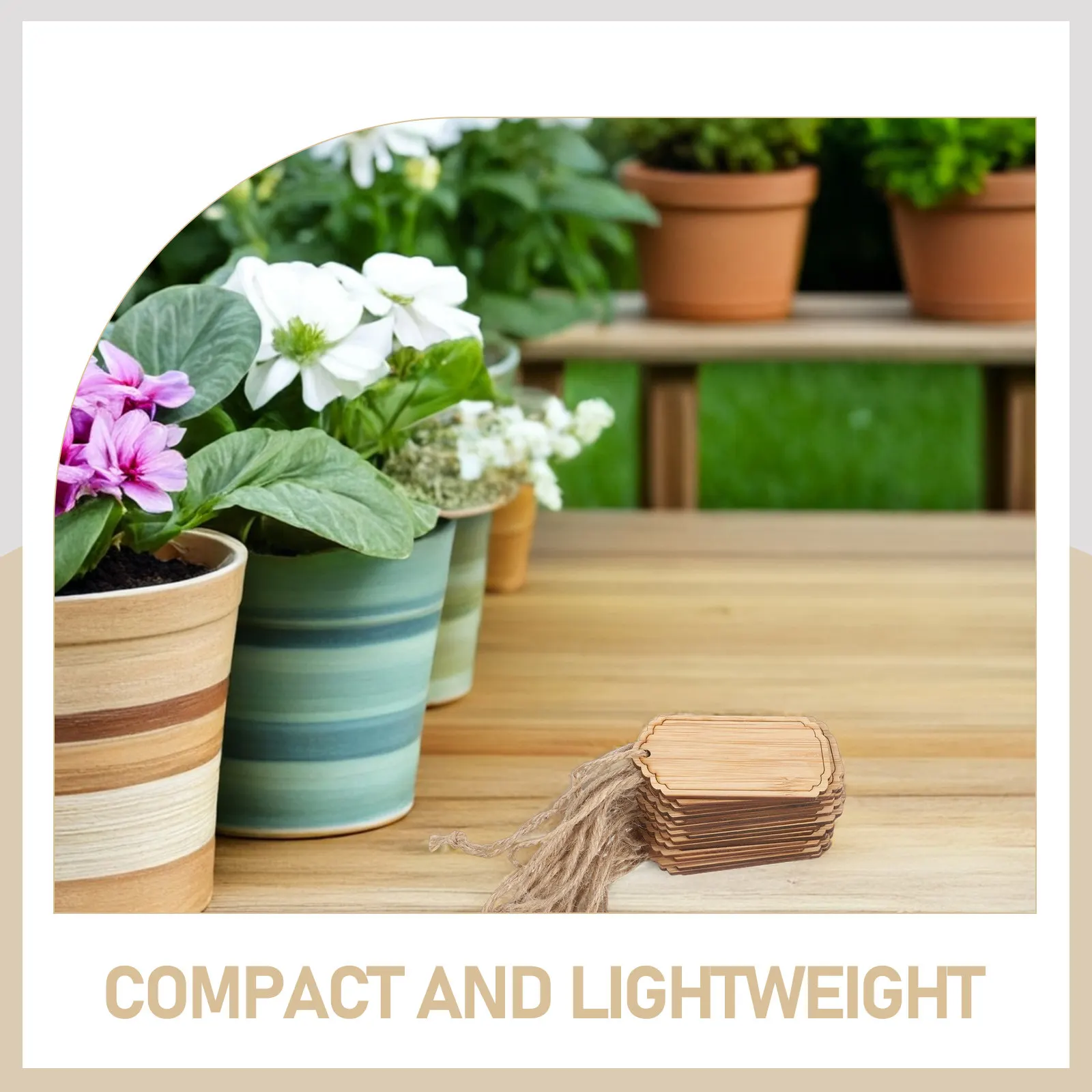 20Pcs Bamboo Plant Tags Blank Hanging Labels String Indoor Outdoor Reusable Garden Plant Markers Decorative Flower Pot Vegetable