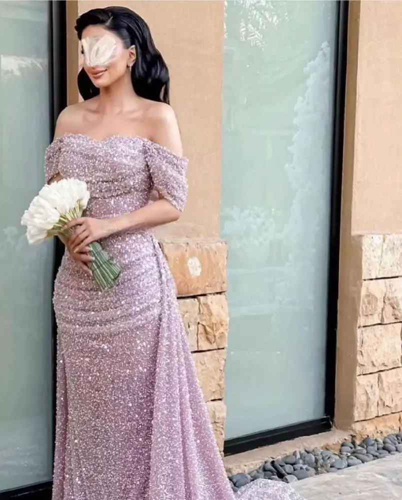 

AsaNagi Arabia Elegant Prom Dresses Women's Party Evening Gowns Sequin Decoration Mermaid Formal Party Dresses Customized