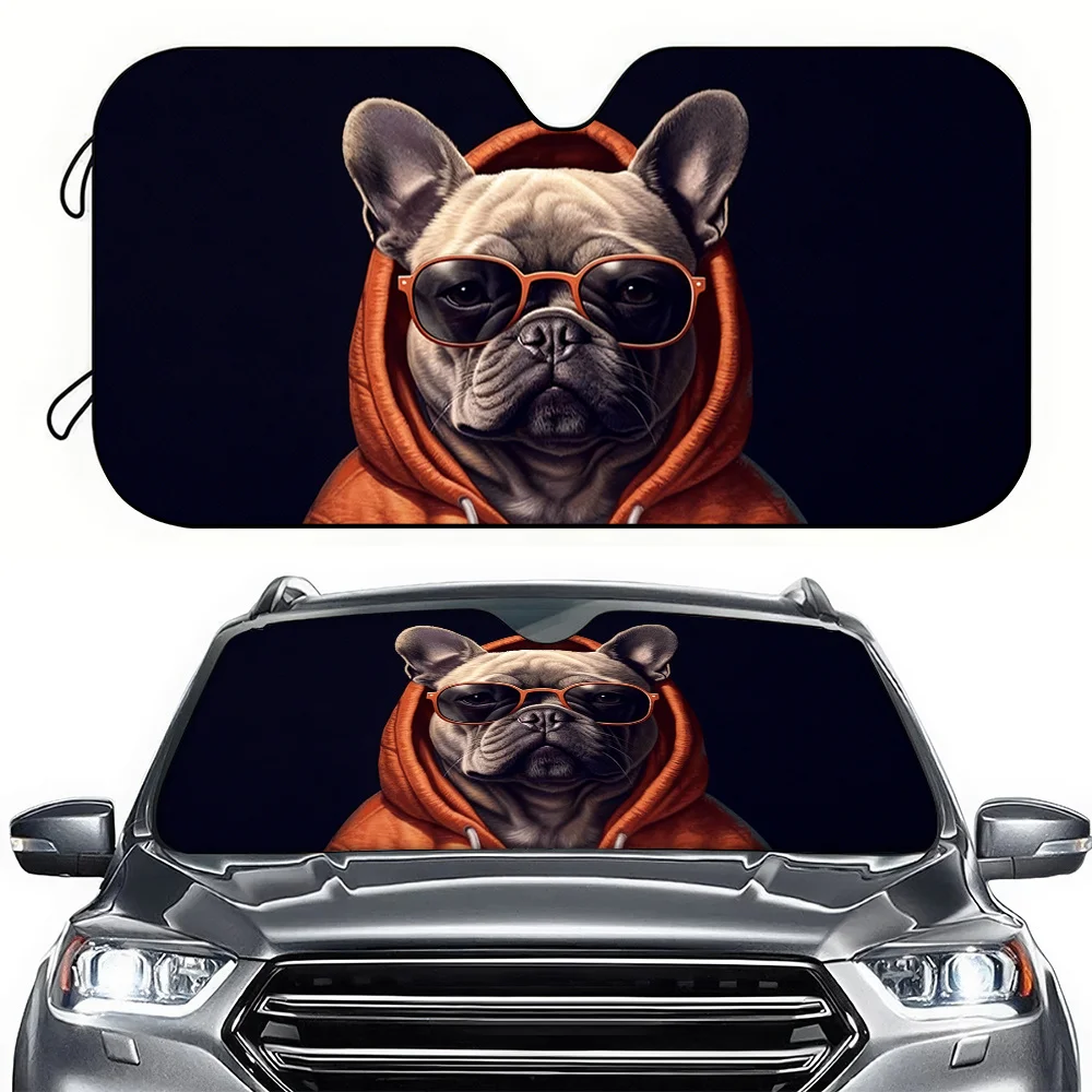 1pc Car Sun Visor, Orange Clothes French Bucket Car Sun Visor, Car Sun Visor, Suitable For General Purpose Models, Cars, SUV Dec