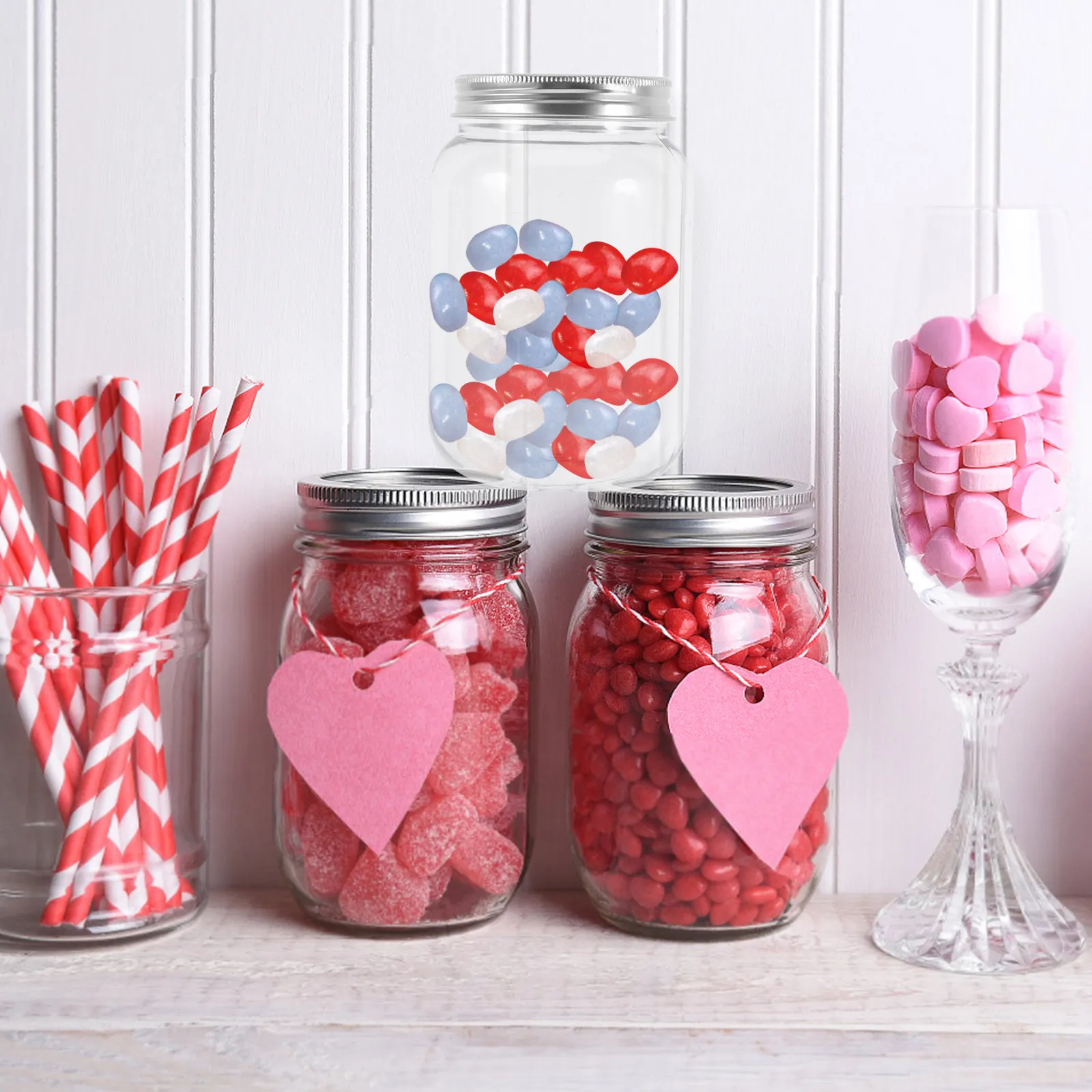 Airtight Cereal Jar - 4Pcs Clear Plastic Storage Jars with