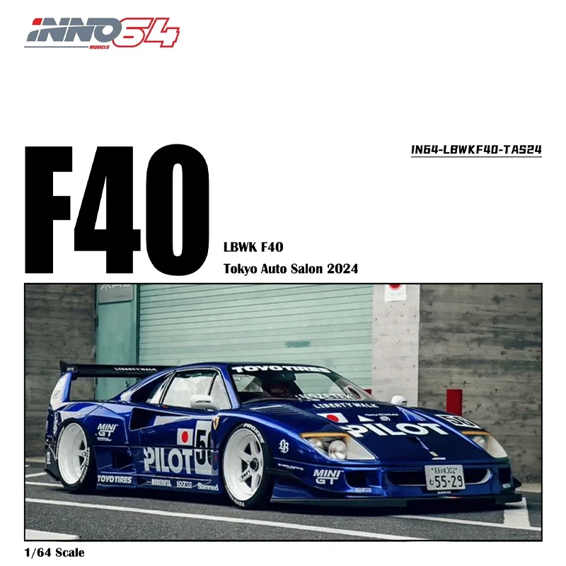 INNO 1/64 LBWK F40 TOKOYO 자동차 살롱 2024 합금 장난감, 자동차 다이캐스트 금속 모델 선물