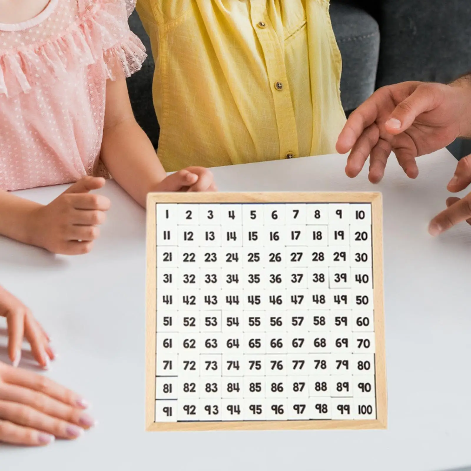 

Montessori 1-100 Number Board Wooden Number Counting Tray Educational Hundred Board Game Toy