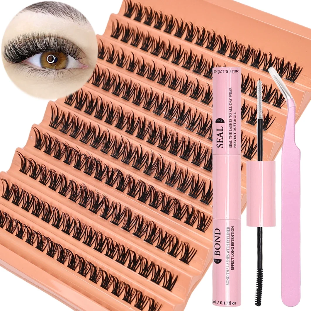 160pcs Personal Eyelash Curler D Curl Eeyelashes Extension Kit with Lash  Adhesive and Sealant Curler and Lashes Applicator