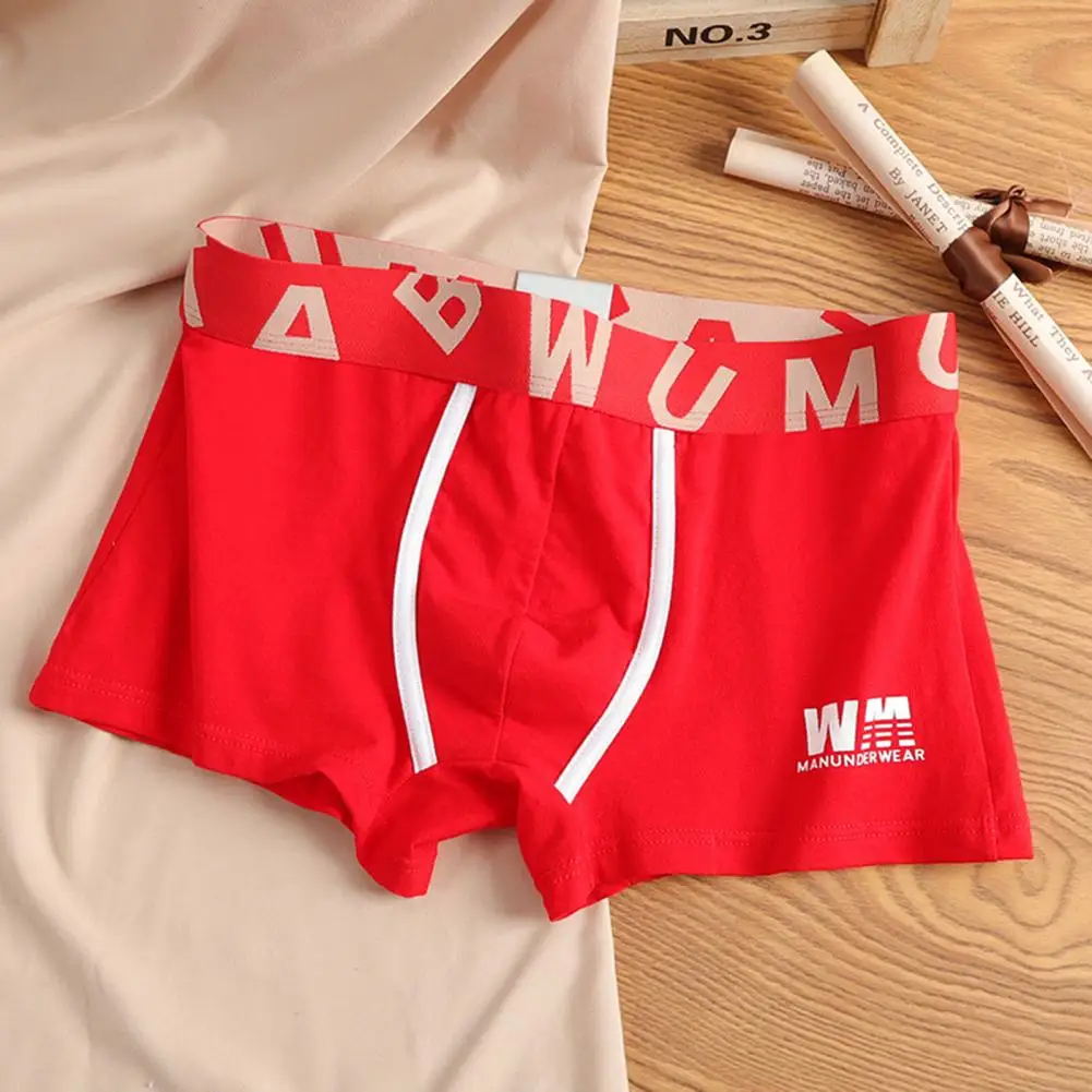 Boxer Underwear for Men Men's Breathable Boxer Underwear Elastic Mid-waist Shorts Briefs U-convex Smooth Wiring Panties