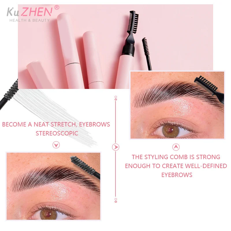 1PCS 10ml Dual Brush Head Empty Mascara Tube DIY Refillable Eyebrow Gel Bottle Eyelash Elongation Cosmetics Containers Packaging