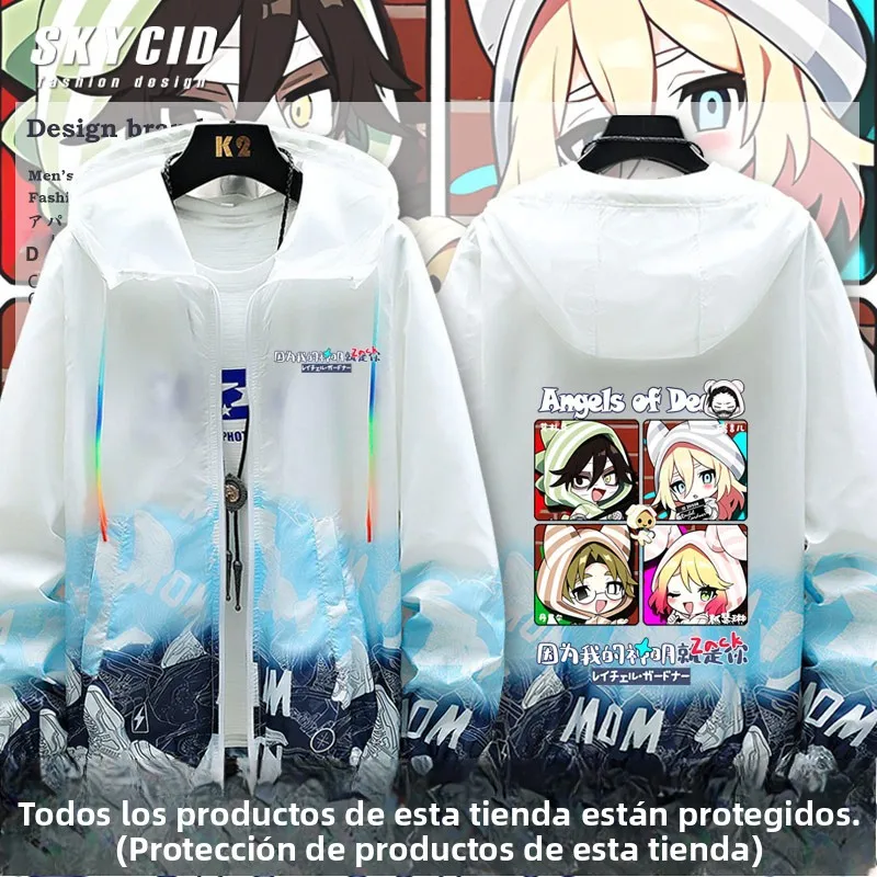 Chaqueta de Anime ra Killing Angel Regiel Iza para Hombre, Chaqueta Casual con Capucha, Protección Solar para Verano, C...