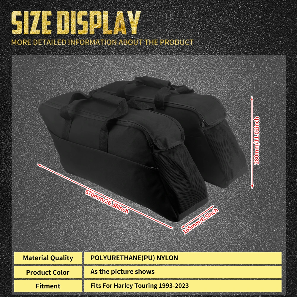 Motorcycle Saddlebag Liner Inner Cooler Bags Tool SIde Luggage Bag For Harley Road King Street Electra Glide Ultra Limited 93-23