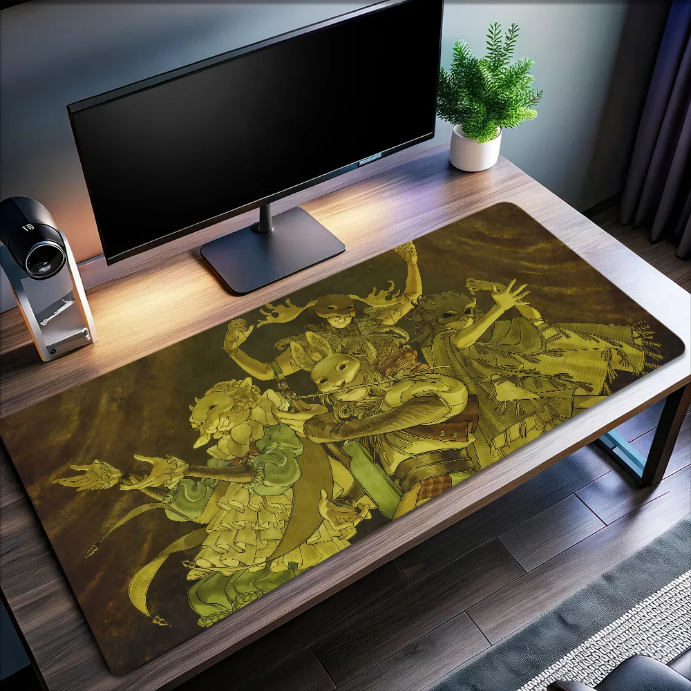 Mouse Pad Hare Gaming Office Desk Pads Folk Music Large H-Harpy For Computer Non-slip Lockedge MousePad