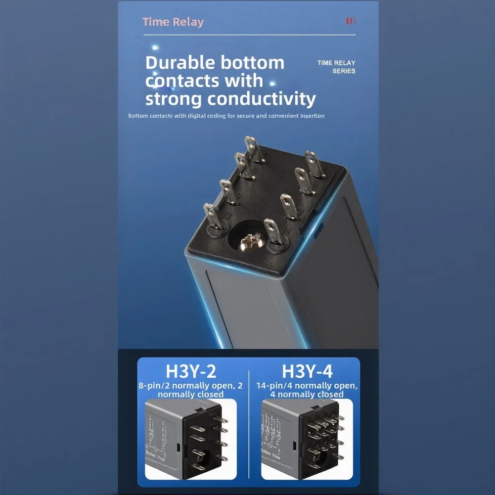 H3Y-4 Display Delay Relay Small Adjustable Digital Display Delay Controller Time Relay Electronic Delay With Base Socket