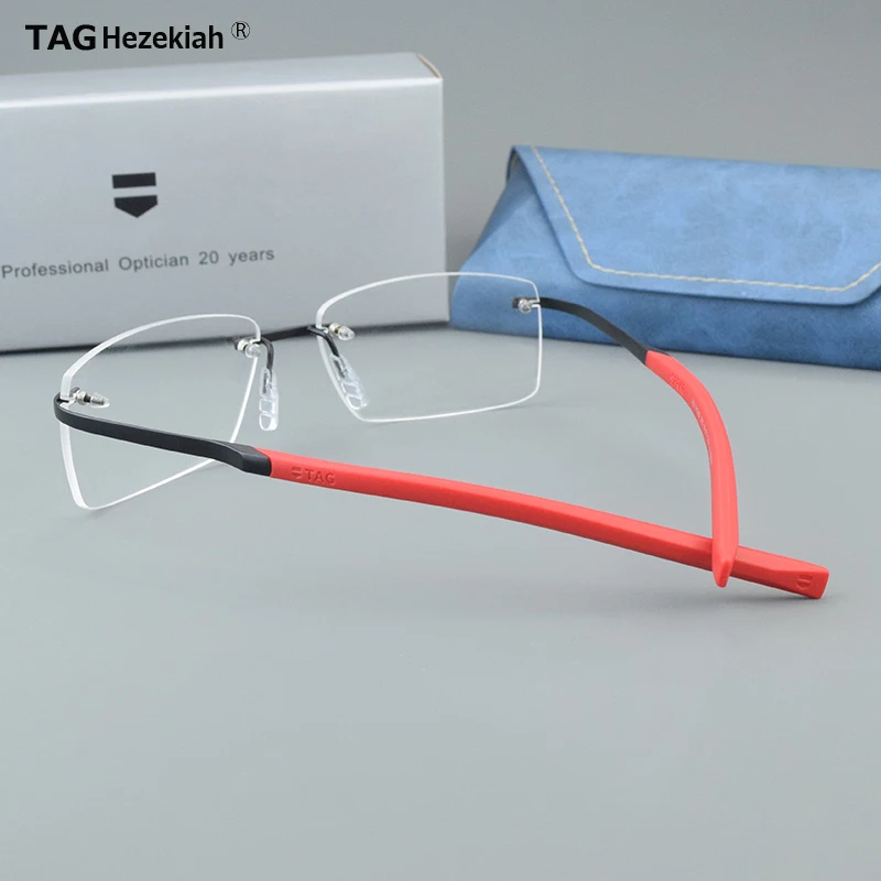 

TAG Hezekiah Titanium Glasses Frame Men TH0382 Retro Square Eyeglasses Eyewear Myopia Optical Prescription Ultralight spectacle