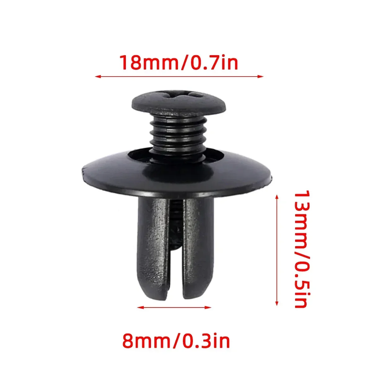 50/100PCS Car Fastener Clip fit 8mm Hole Plastic Rivets Fasteners Screw Car Bumper Fender Black Rivet for Kia Toyota Nissan VW