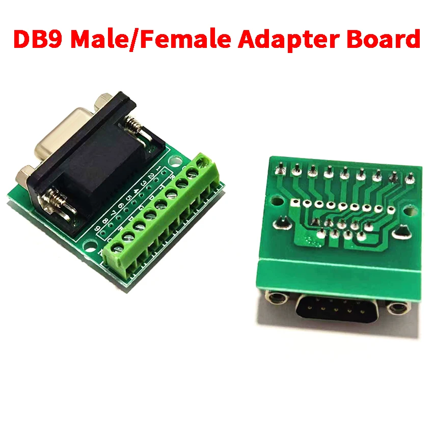 

DB9 Male Female Adapter Signals Module Solderless Screw Terminal Block RS232 RS485 Conversion Board 9-Pin 9-Hole Connector