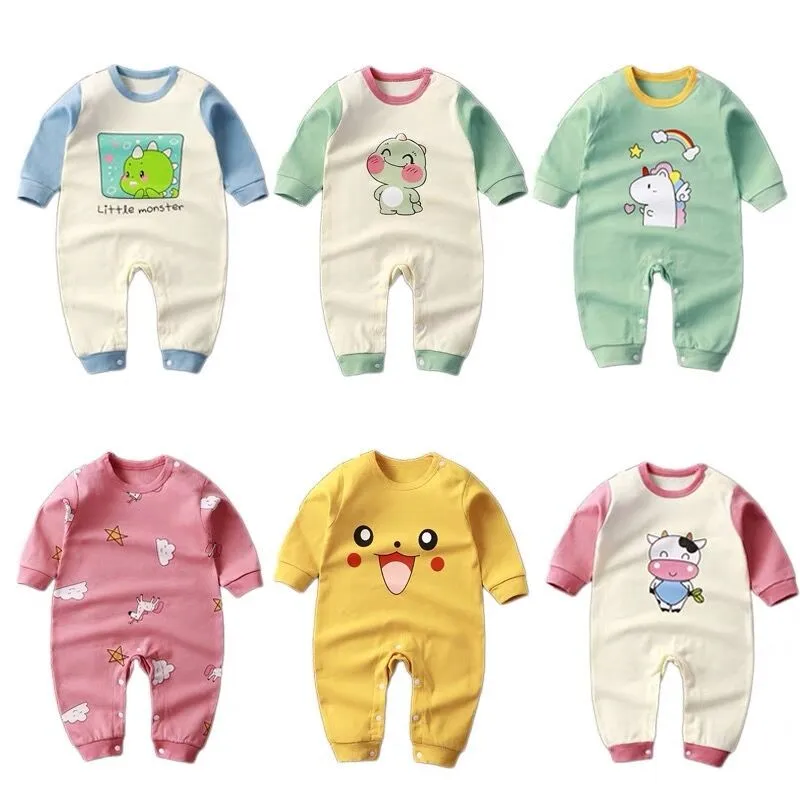 0-2 Age Baby Clothes Cartoon Long Sleeve Climbing Clothes Spring Autumn Newborn Underwear Jumpsuit Infantil Bodysuits Pajamas