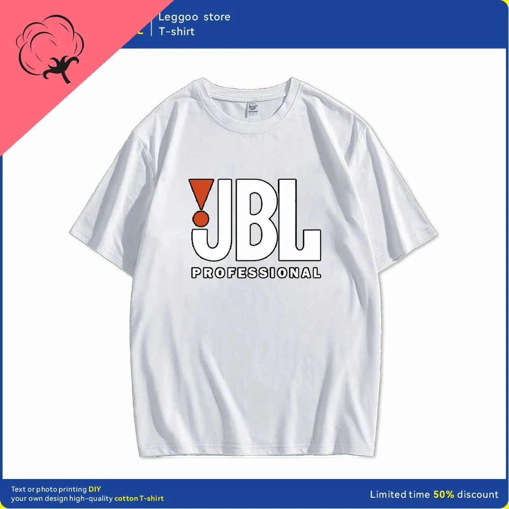 تي شيرت كاجوال أنيق ومريح بأكمام قصيرة مطبوع عليه JBL مشهور حديثًا هو قميص أنيق لكل من النساء