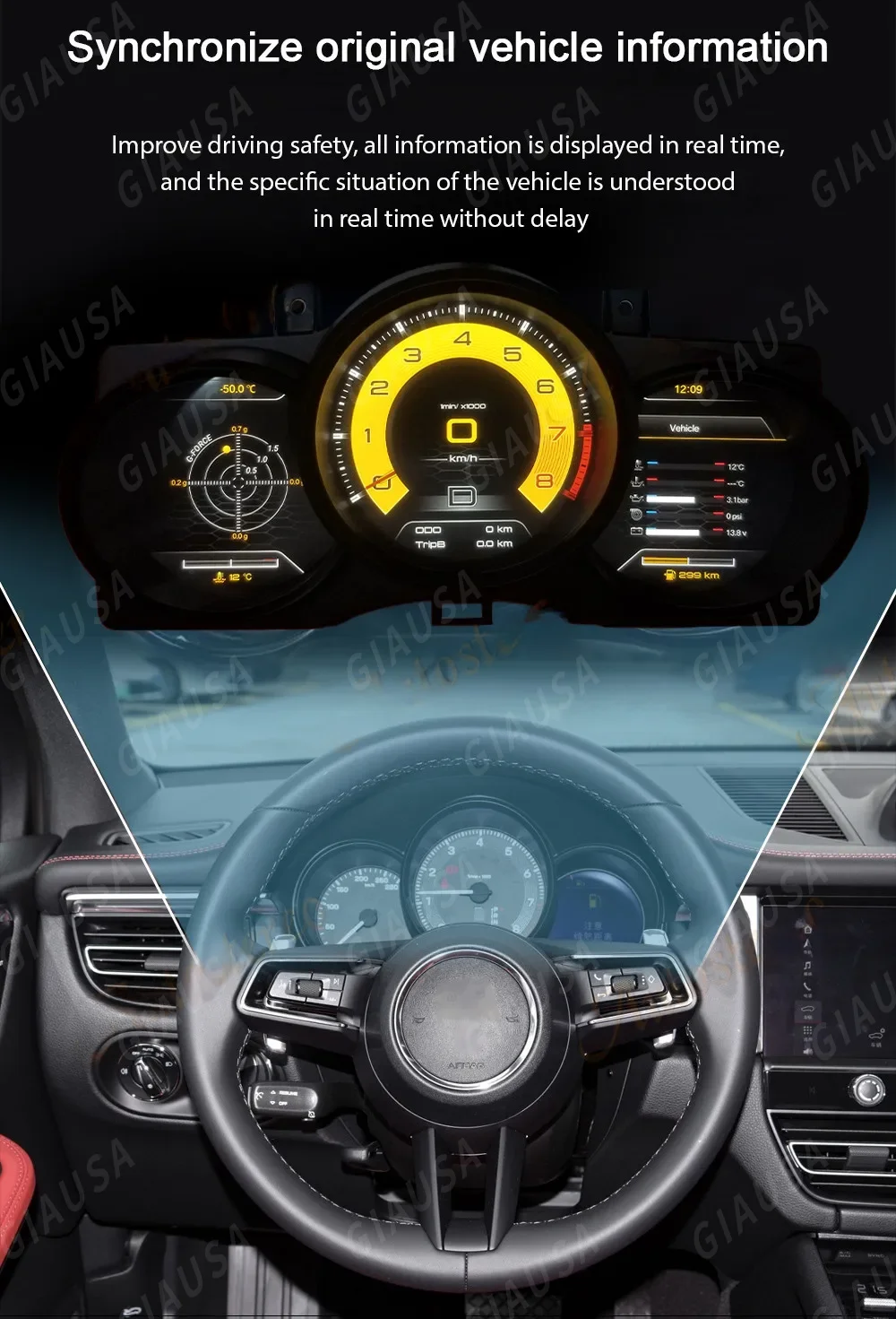 

Car Speed Meter 12.3''Screen Virtual Cockpit For Porsche boxster LCD Dashboard Digital Cluster Multimedia Player QLED Head Unit