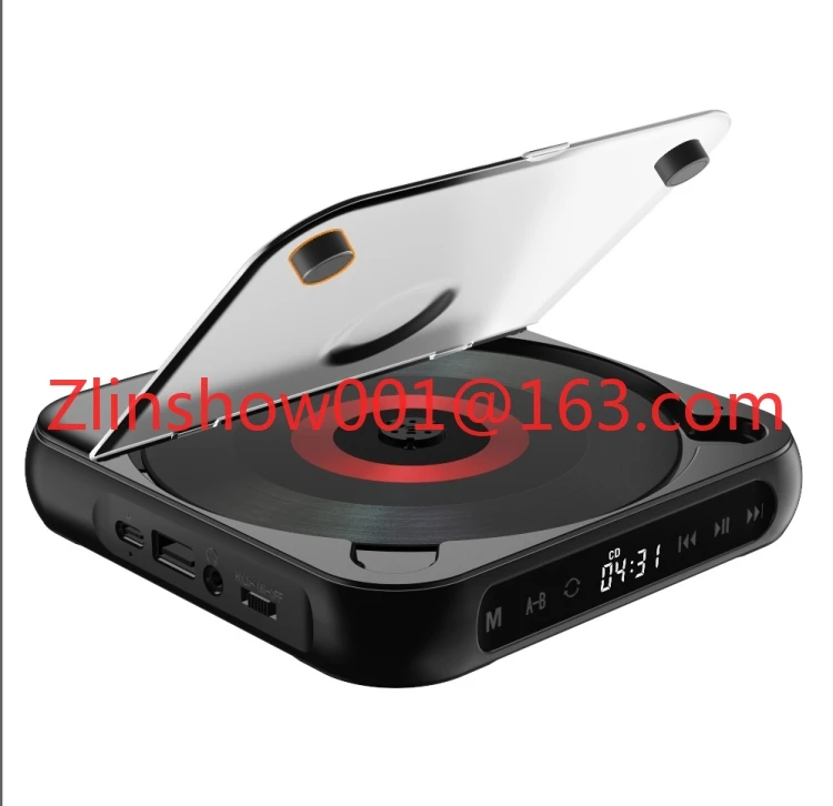 CD Player Rechargeable Touchscreen Headphone Small Music Walkman(Black)
