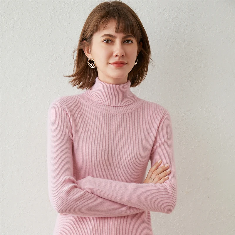 high lapel women cashmere sweater autumn and winter warm knit sweater new high quality Solid sweater