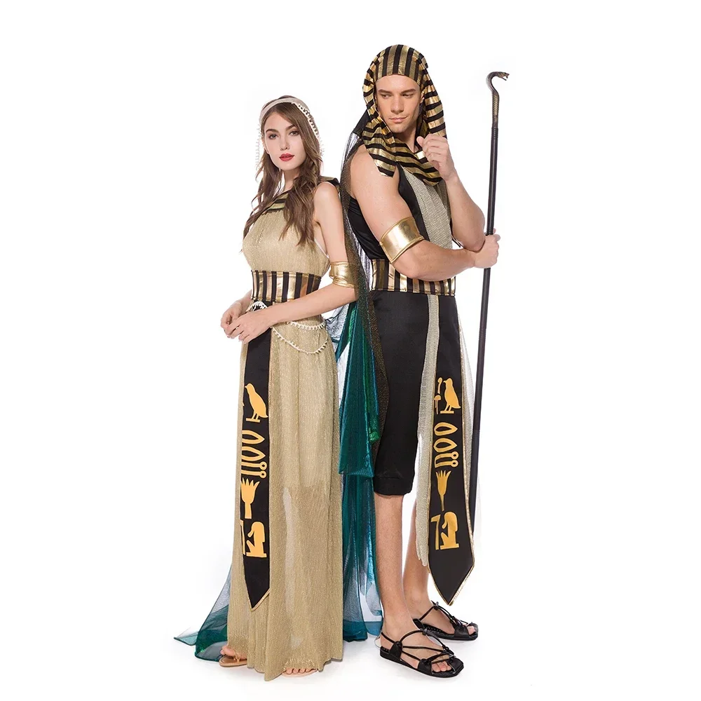 Costume da donna sexy Cleopatra Regina egiziana Cosplay Uomini adulti Costumi da faraone egiziano Vestito da festa operato da Halloween