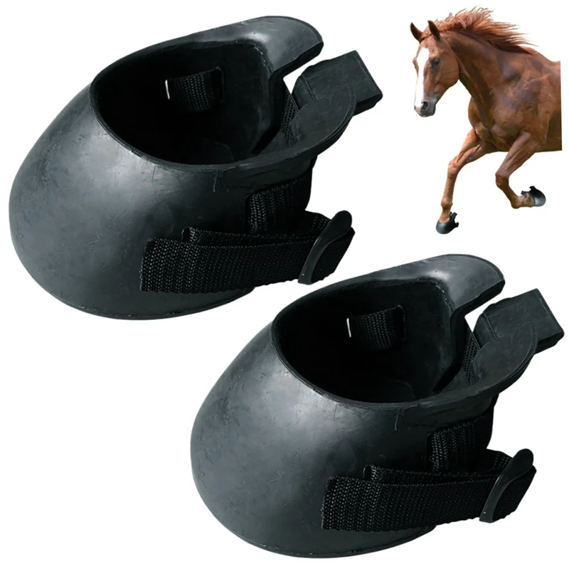 Rubber Horse Hoof Boots For Safety, Protection, & Rehabilitation - Ideal For Training & Competitions-L