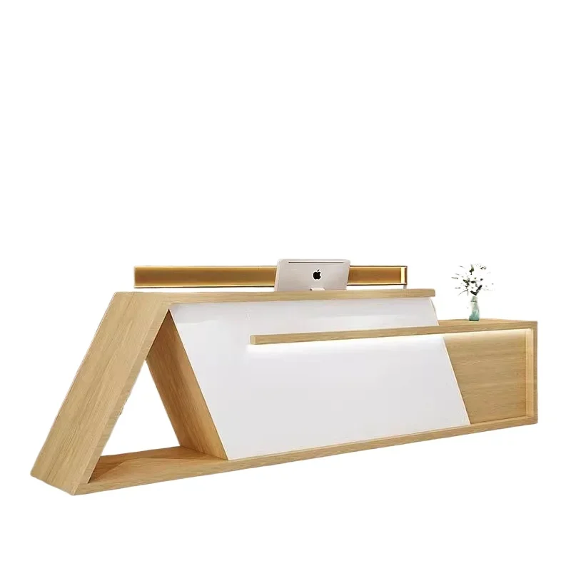 منبر فاخر مكتب مكتب الاستقبال مكتب حديث منصة خشبية تسجيل متجر مكافحة بار التنفيذي Mostrador الأثاث العصري #6