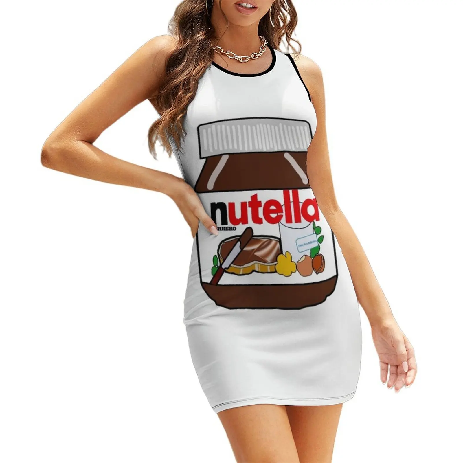

Nutella Jar Sleeveless Sundress sexy short dresses daring women party dresses wedding dresses for parties Woman fashion