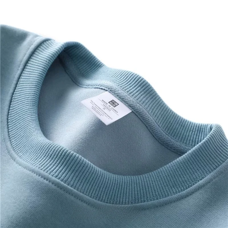 

Свитшот из 100% хлопка свободного кроя с круглым вырезом для ранней осени, удобный, универсальный, базовый, с длинными рукавами