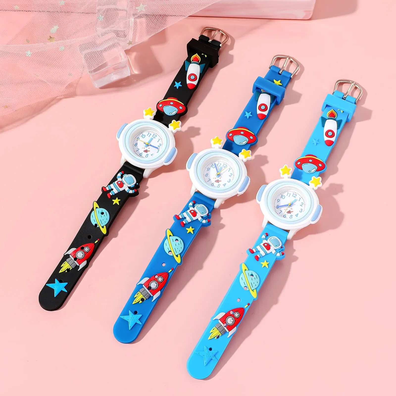 New Children\'s Cosmonaut Cartoon Silicone Quartz Watch