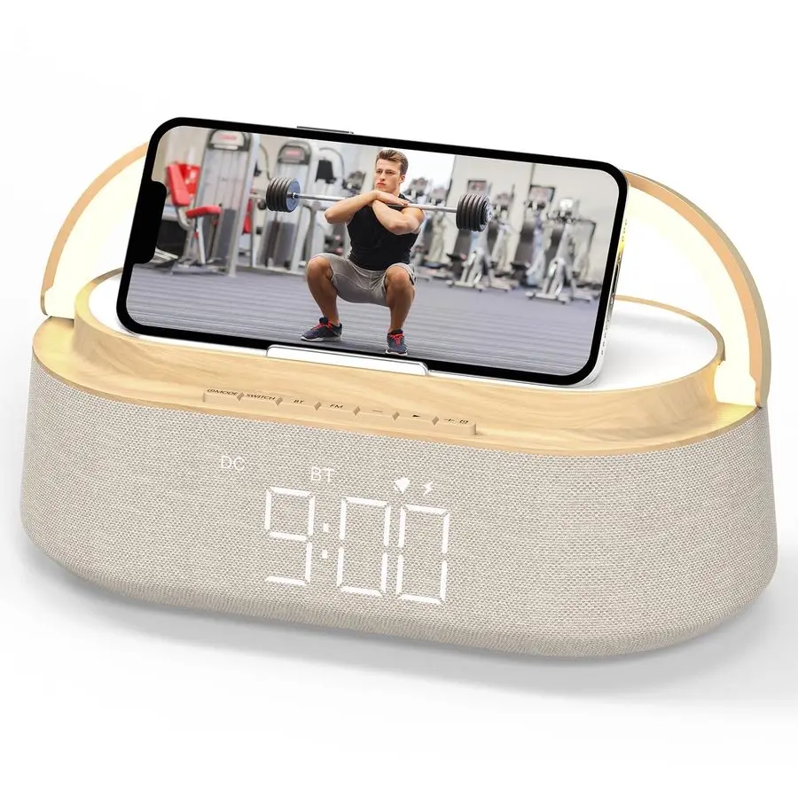 

Bluetooth Speaker with Wireless Charge FM Radio 2500mAh Battery, LED Night Light Suitable for Home,Bedroom,Office,Gifts