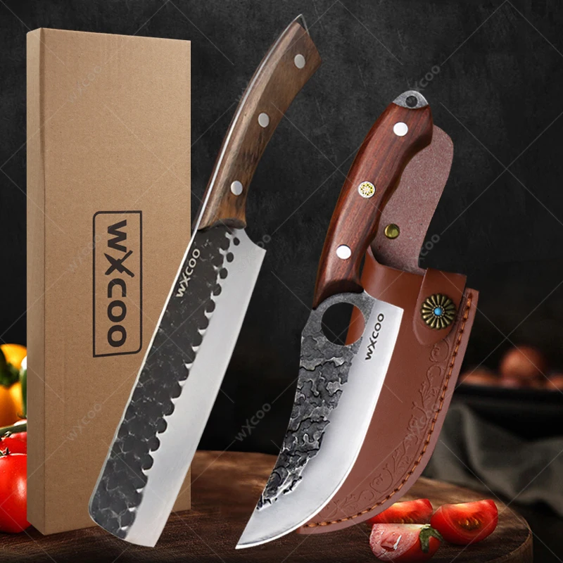 

5Cr15 Stainless Steel Butcher's Boning Knife Meat Cutting and Bone Cutting Professional Chef Knife Meat Cleaver with Box