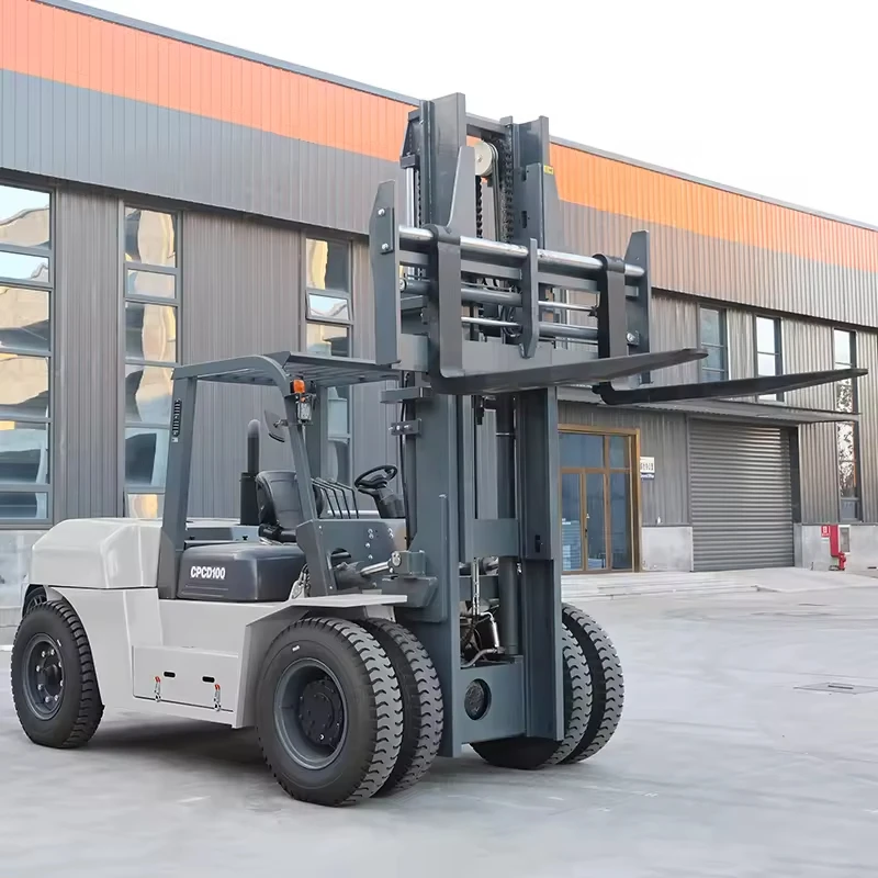 Reliable PDF 100D Factory Direct Diesel Forklift EPA Eur5 Engine Two Stage Mast High Configuration