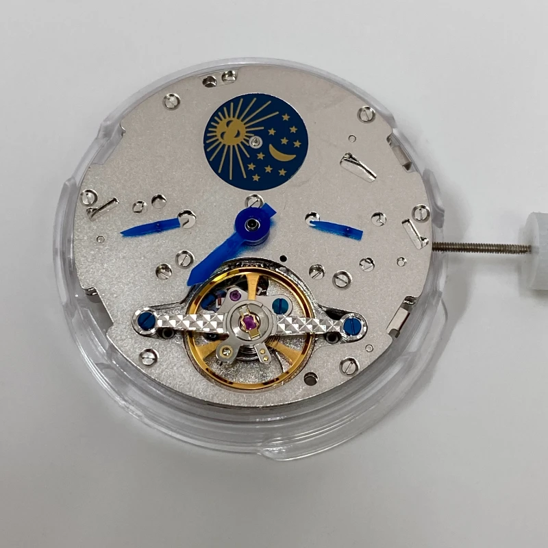 

Shanghai Multifunctional Automatic Machinery Movement 12 O'clock Position Lunar Phase Star Multi Needle Flywheel Movement