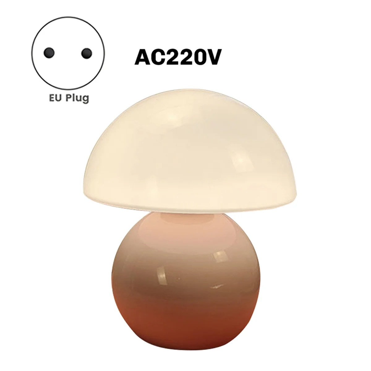 Mushroom Lamp Table Bedside Nightstand Lamp for Bedroom Cute Mini Mid Century Modern Lamp Dimmable Pink EU Plug