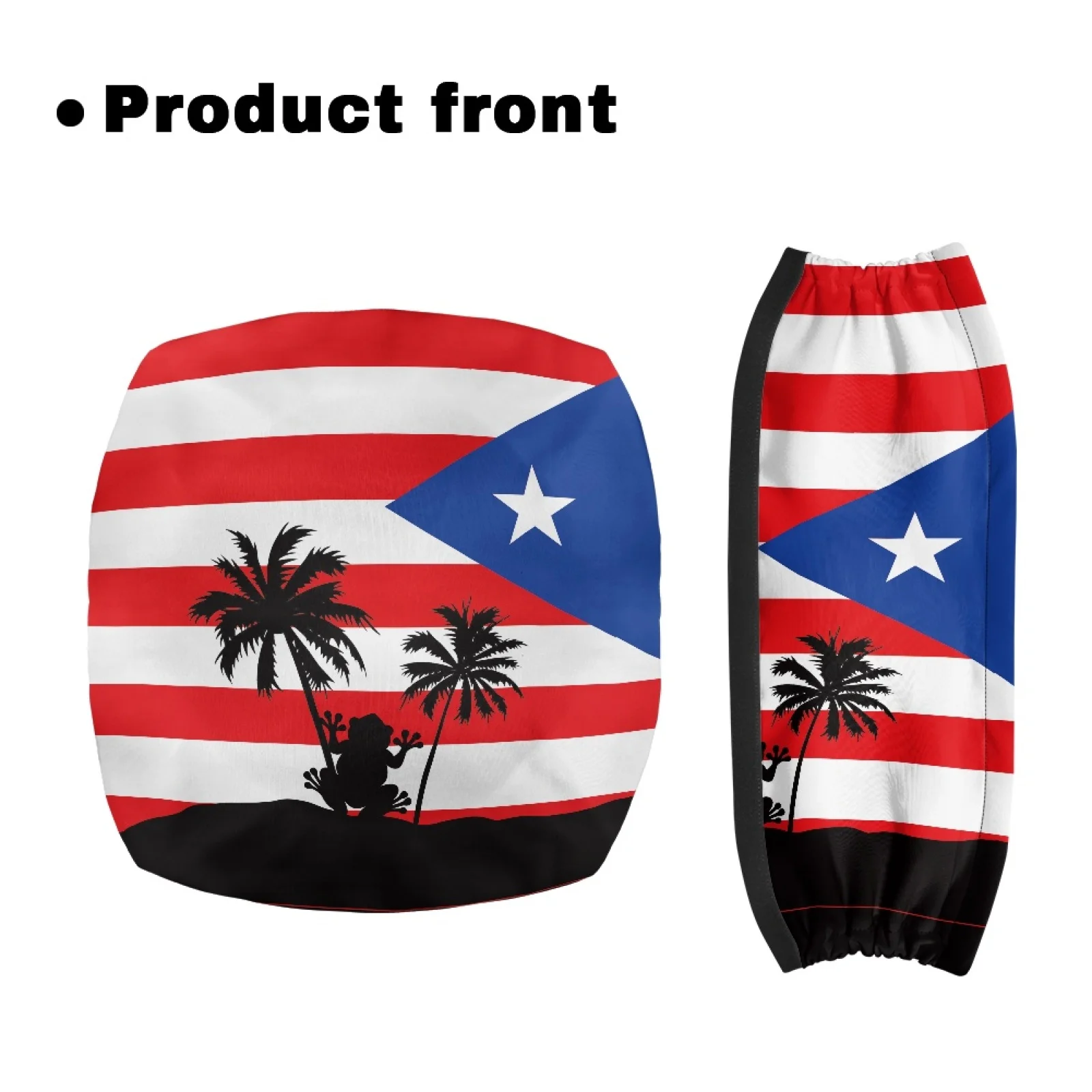 Coloranimal Flag Palm Tree Frog 2 Pieces Walker Seat Cushion Cover Adjustable Buckle Rollator Walker Seat and Back for Family