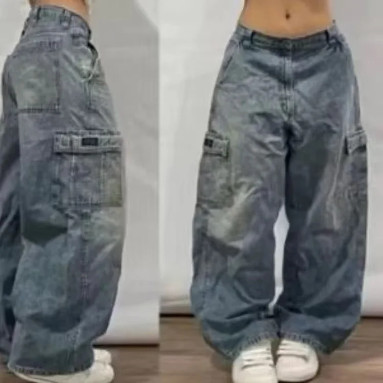 Streetwear New Fashion Oversized Print Baggy Jeans Y2K Harajuku Hip-hop Vintage Pop Gothic High Waist Wide-leg Pants Trousers