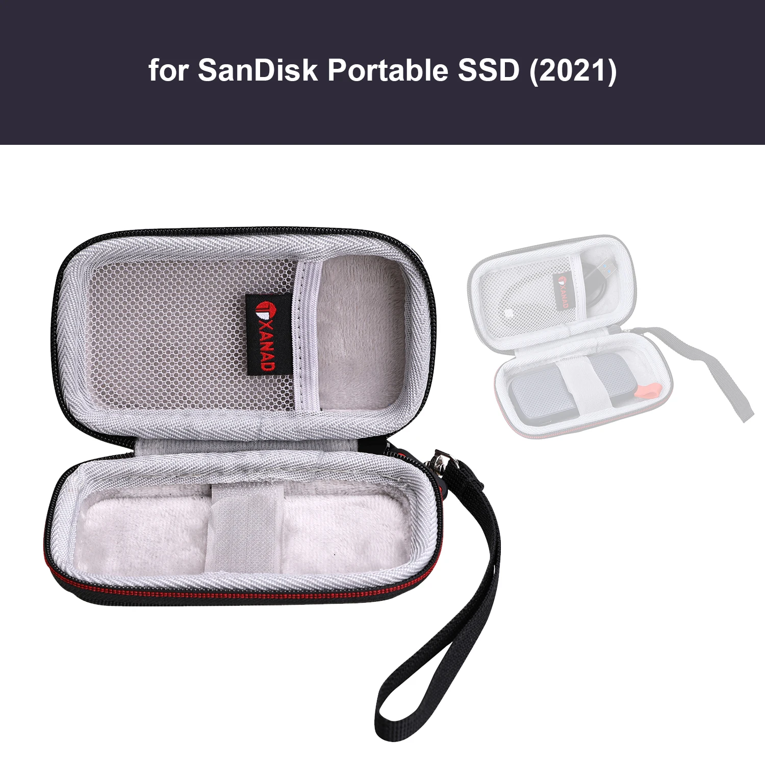 Étui Rigide EVA Pour Disque Dur Externe SanDisk Extreme Portable SSD 1To 2To 4To – Protection Antichoc, Étanche, Gris