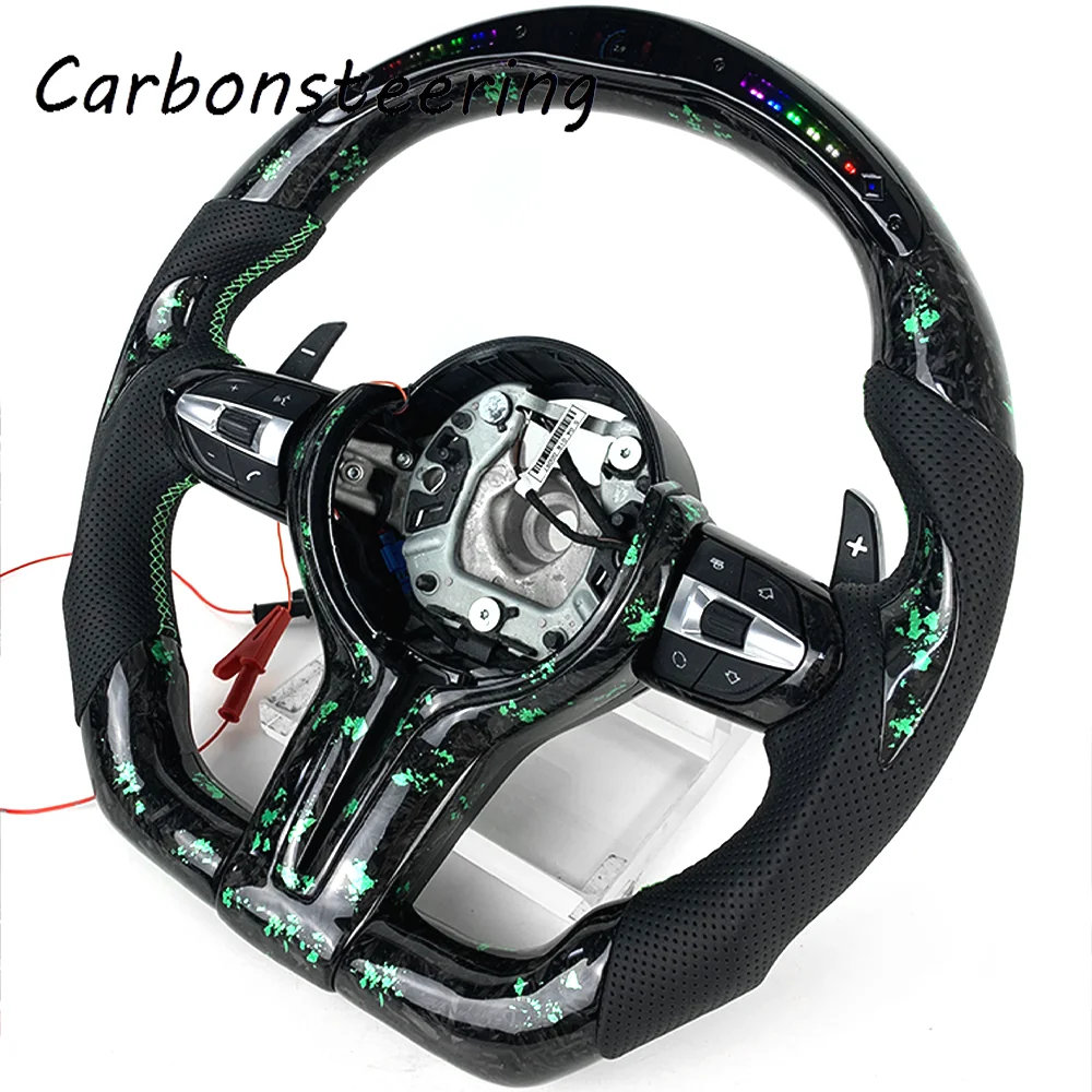 Racing style design for BMW LED customized forged carbon fiber steering wheel for F10 F20 F30 F32 F80 F87 F90 F82 F06 F22 F15