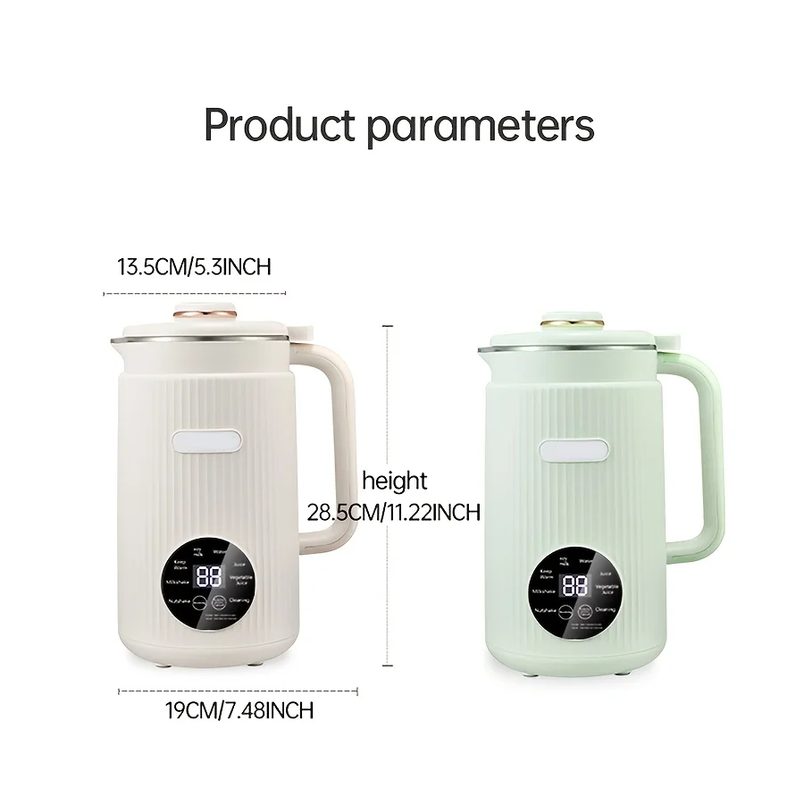 Multifunctional Soybean Milk Machine - an Automatic Mixer with Heating Function, Using Wall-Breaking Technology to Support Home Cooking and Easily Make Nutritious Drinks