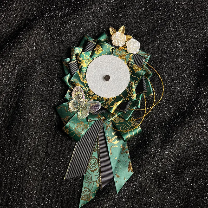 55mm-75mm 1Pcs Ribbon Cosplay Ita Bags Rosette Protection Flower Pin Holder Badge Base Accessoriesray Itabag Decor