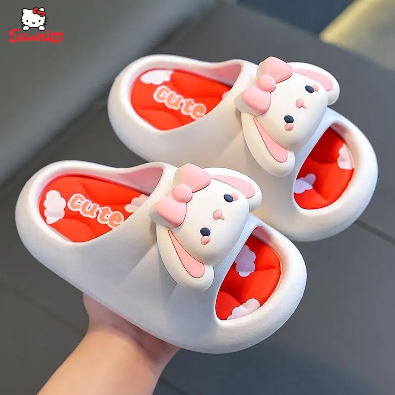 Pantoufles Sanrios Kawaii pour enfants, Cinnamoroll, Anime Cartoon, Chaussures d'été coordonnantes à l'offre elles souples, Cadeaux pour enfants