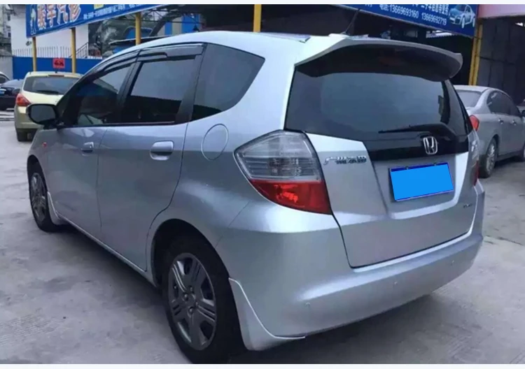 For Honda Jazz Fit Spoiler hatchback High Quality ABS Material Car Rear Wing Primer Color Rear Spoiler2008-2013