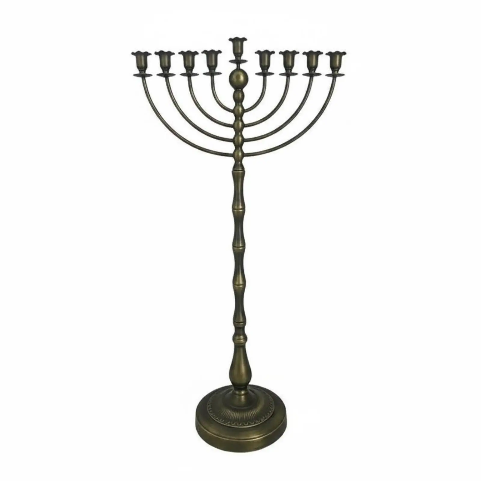 Antique Bronze Menorah Stand Metal Construction Home Decor Elegant