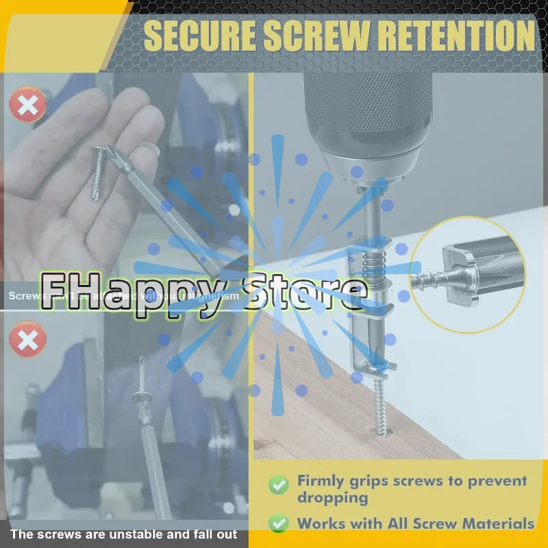 1PC Universal Anti-Drop Screwdriver Bit Spring-Loaded Screw Holder Bit Wear Resist Screw Retaining For Electricians Mechanics