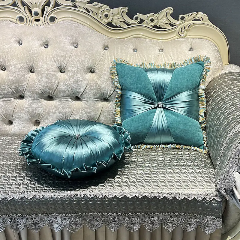 European-Style American Style High-End Luxury Sofa Pillow Rectangular Waist Pillow Removable and Washable with Core