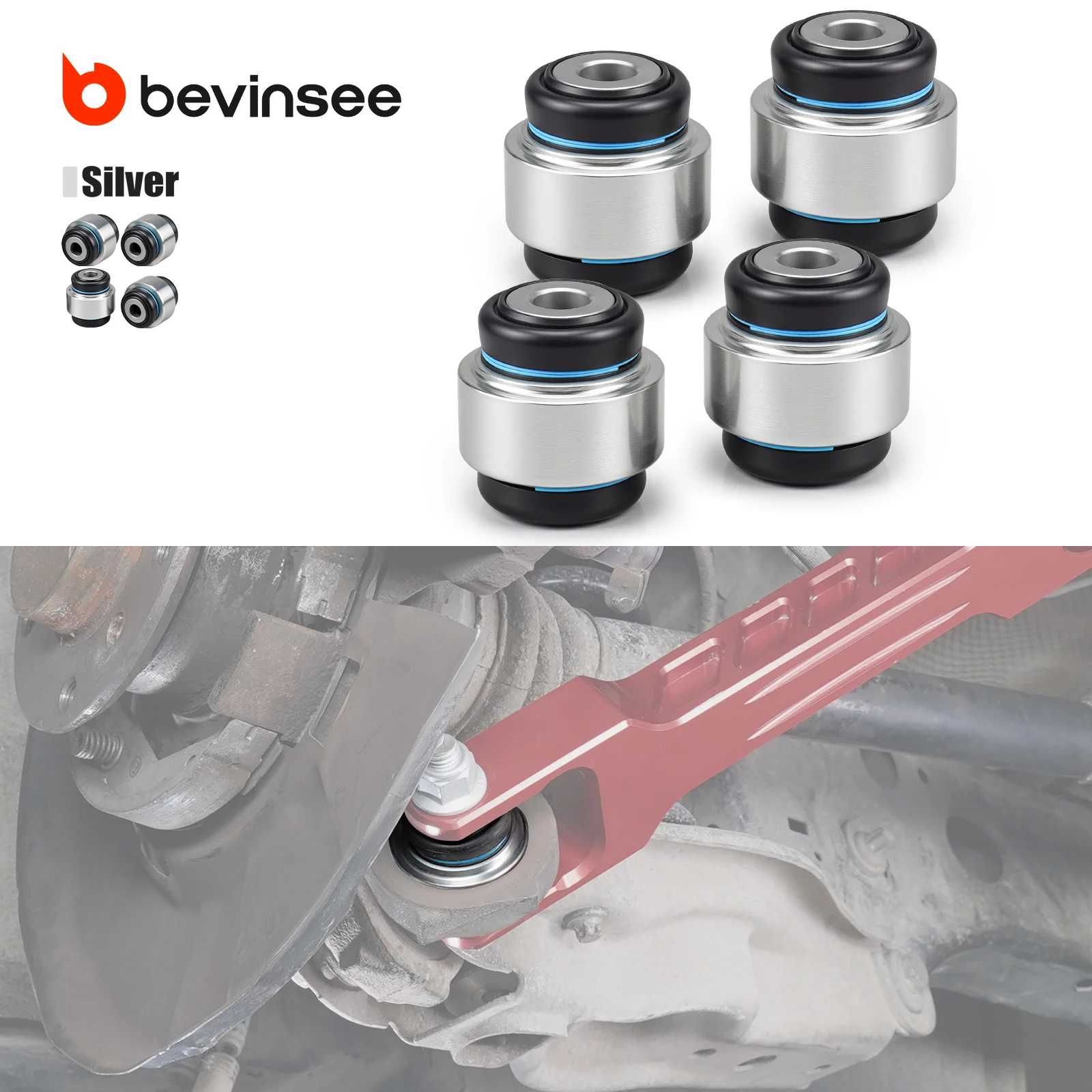 

BEVINSEE Rear Trailing Arm Bearing Set for BMW E87 E82 E90 E92 E93 2005-2013, for BMW X1 E84 2010-2015, Replace for 33326763092