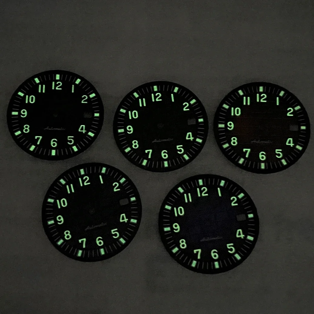 قرص ساعة كلاسيكي بنسيج قنبلة يدوية مناسب لحركة NH35/36 الأوتوماتيكية أجزاء تعديل الغوص الرياضية المتينة باللون الأخضر #3