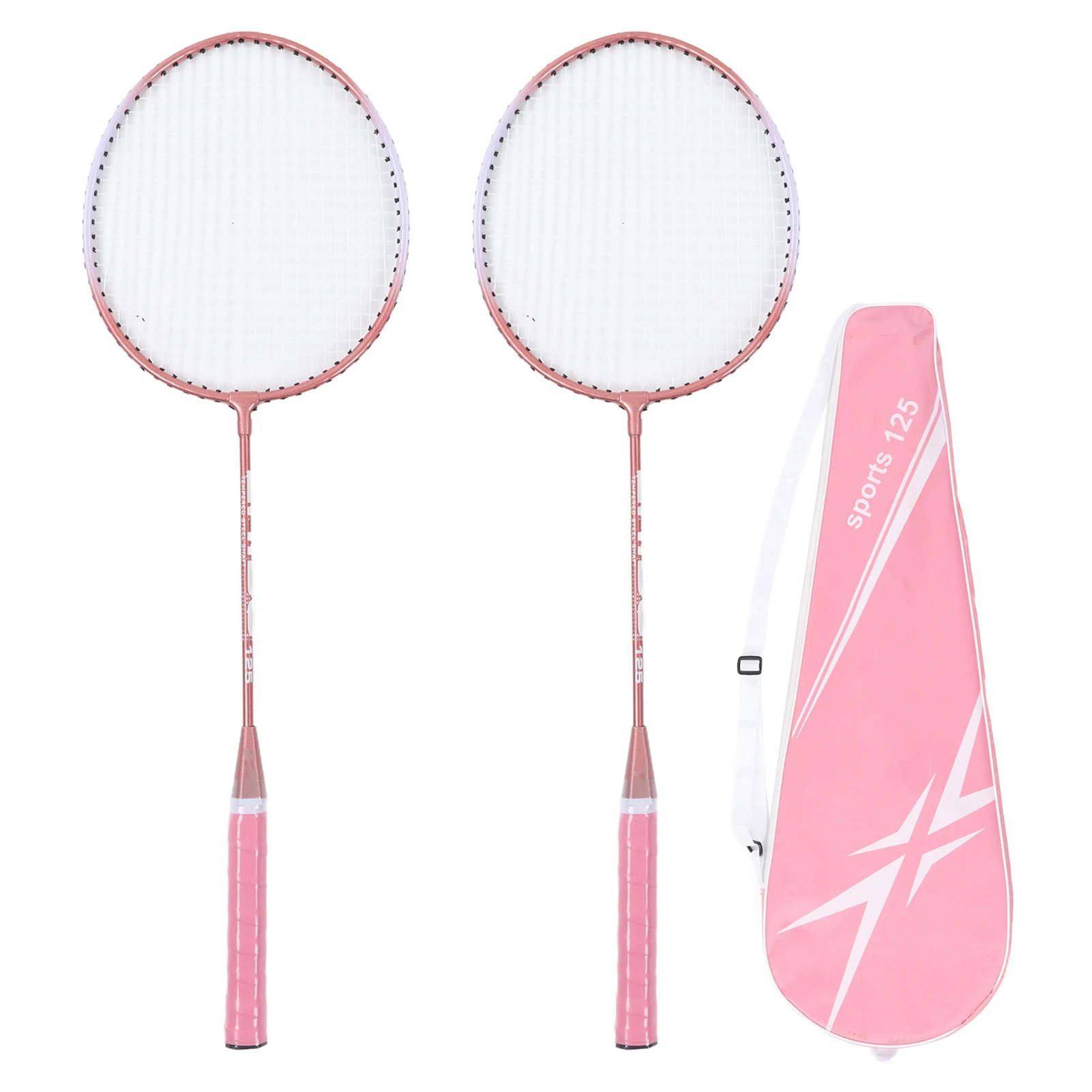 Badmintonrackets, roze, professioneel, aparte ijzeren legering, badmintonrackets voor beginners, studententraining