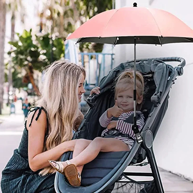 UV Protection Baby Stroller Umbrella With Clamp Universal Sunscree Rainproof Stroller Cover Umbrella Baby Stroller Accessories